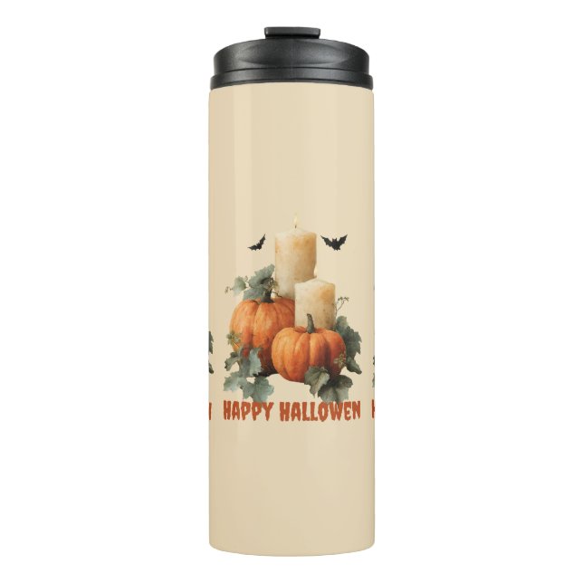 Bouteilles Isothermes Halloween Citrouilles et bougies (Devant)