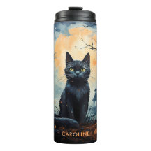 Halloween Cute Chat Noir Tumbler Thermique
