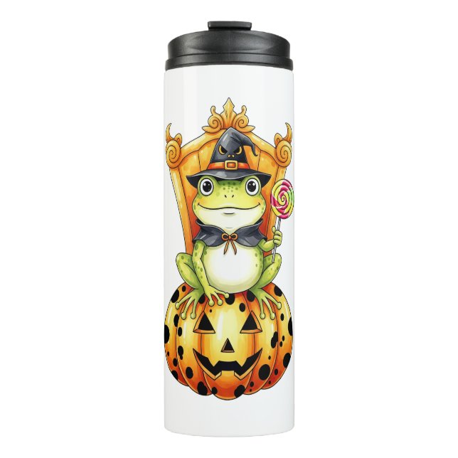 Bouteilles Isothermes Halloween Cute Frog sur Citrouille (Devant)