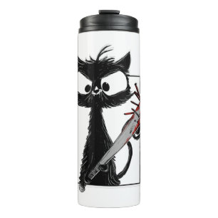 Bouteilles Isothermes Halloween de baseball de chat noir