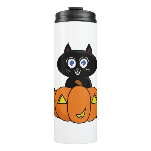 Bouteilles Isothermes Halloween de chats noirs mignons (Devant)