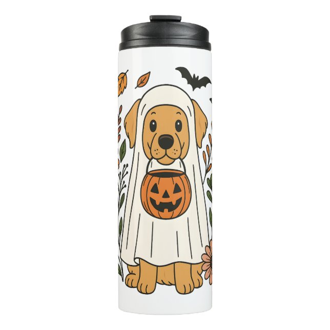 Bouteilles Isothermes Halloween Golden Retriever Flowers (Devant)