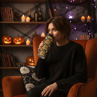 Bouteilles Isothermes Halloween Inflated Puff Citrouille Face Design