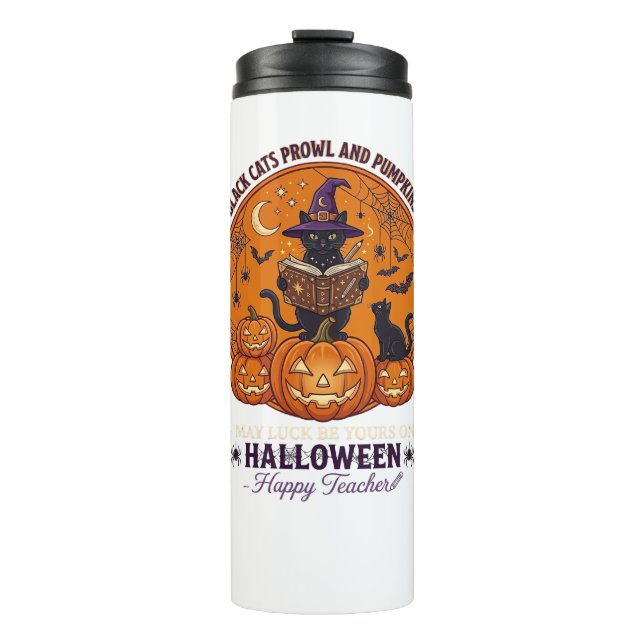 Bouteilles Isothermes Halloween Joyeux Professeur Chapeau de Sorcière Ch (Devant)