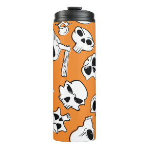 Bouteilles Isothermes Halloween motif sans couture avec crânes et os.