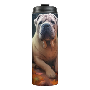 Bouteilles Isothermes Halloween Shar Pei Avec La Peur Citrouille