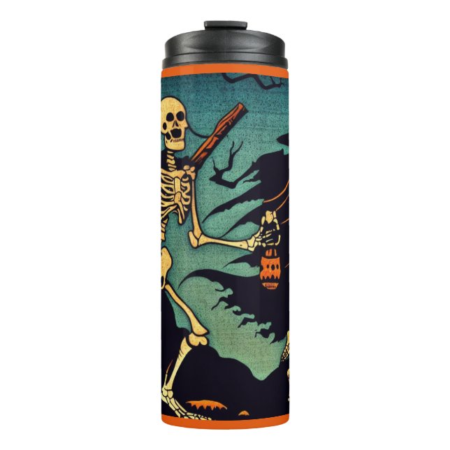 Bouteilles Isothermes Halloween - Skeletons Woodcut 2 (Devant)