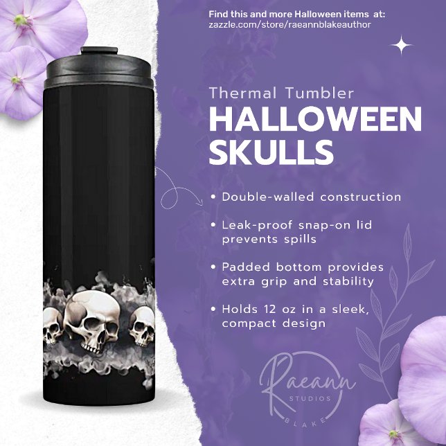 Bouteilles Isothermes Halloween Skuls Design Thermal Tumbler (Créateur téléchargé)