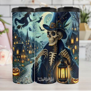 Bouteilles Isothermes Halloween squelette messieurs avec lanterne