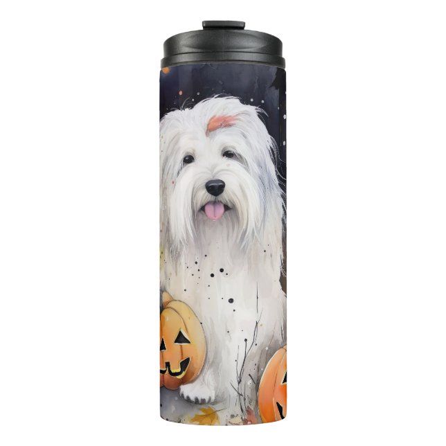 Bouteilles Isothermes Halloween vieux chien anglais avec la peur Citroui (Devant)