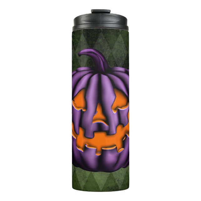 Bouteilles Isothermes Halloween violet Citrouille Grunge vert (Devant)
