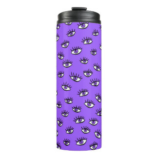 Bouteilles Isothermes Halloween violet éffrayante des yeux mal