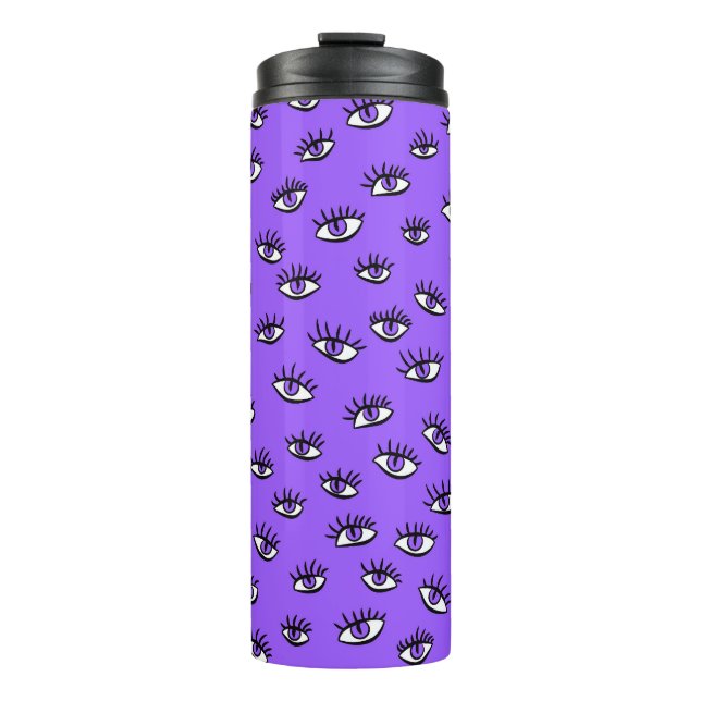 Bouteilles Isothermes Halloween violet éffrayante des yeux mal (Devant)