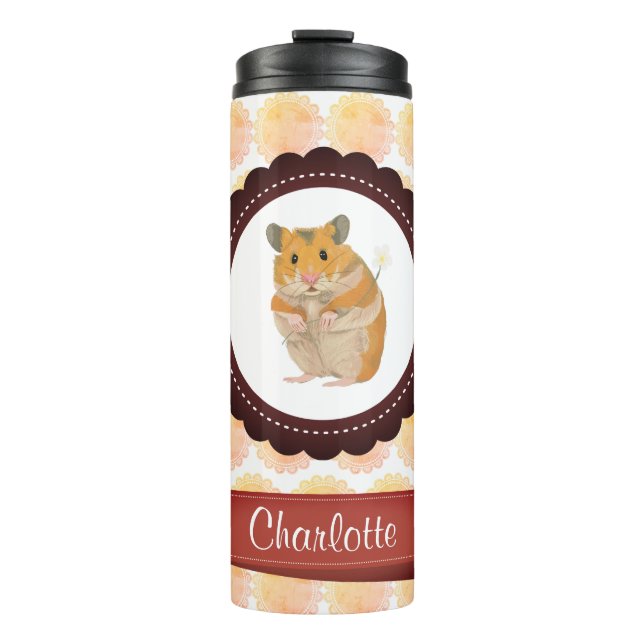 Bouteilles Isothermes Hamster de filles rouges et roses (Devant)