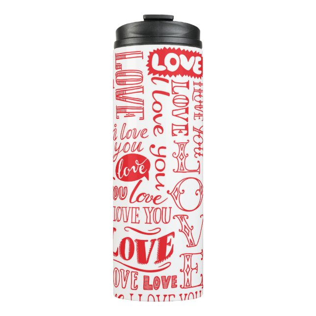 Bouteilles Isothermes hand-drawn seamless background with love doodles  (Devant)