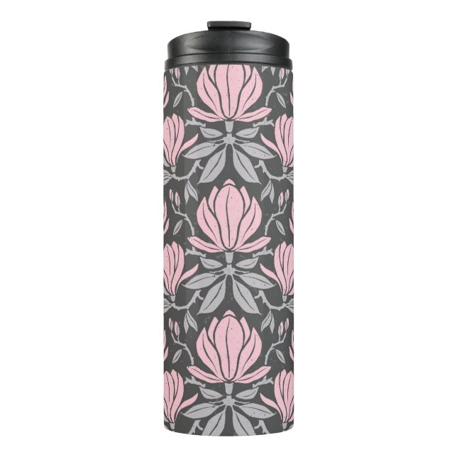 Bouteilles Isothermes Hand-drawn seamless pattern with magnolia flowers. (Devant)
