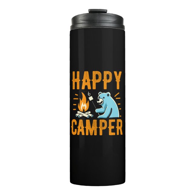 Bouteilles Isothermes Happy Camper Bear - Campi de Randonnée de vacances (Devant)