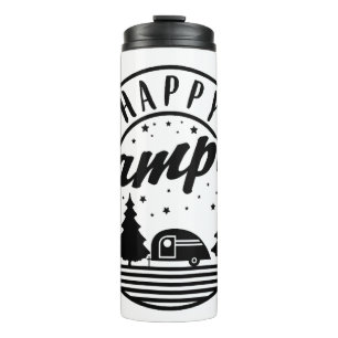 Bouteilles Isothermes Happy Camper T Shirt Trees Stars et Camping Traile