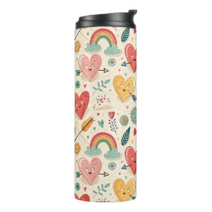 Bouteilles Isothermes Happy Hearts - Whimsical Valentine's Day Motif