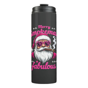 Bouteilles Isothermes Happy Smokemas Drôle Père Noël avec Big Cigar