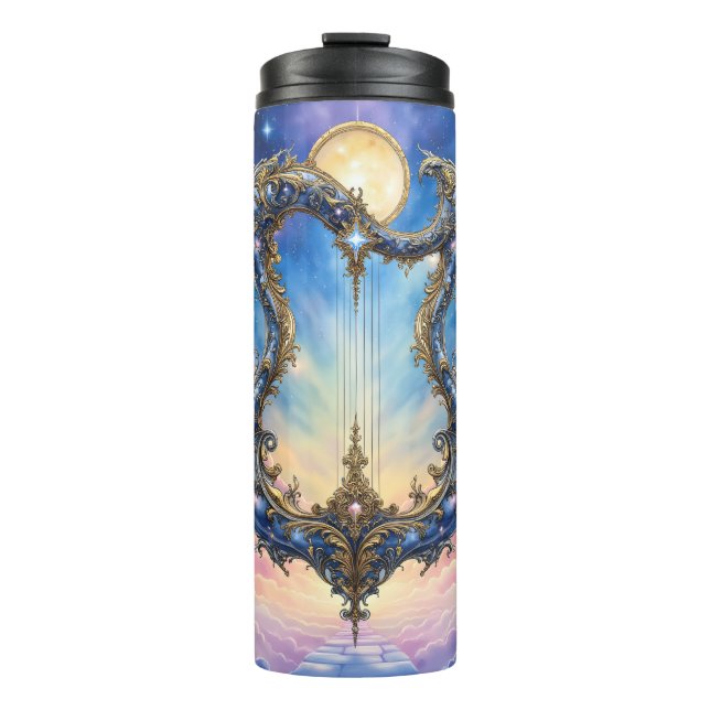 Bouteilles Isothermes Harpe céleste au clair de lune – Art de fantasy co (Devant)