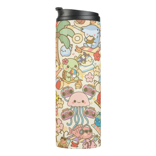 Bouteilles Isothermes Hawaii Kawaii plage rave (Tourné sur la droite)