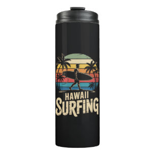 Bouteilles Isothermes hawaii surf rétro - surfeur de plage au coucher du