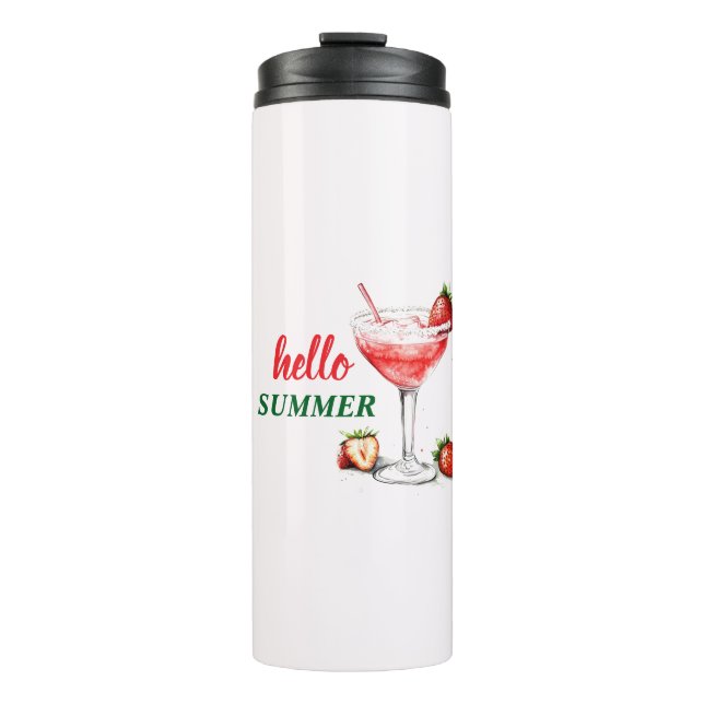 Bouteilles Isothermes Hello Summer | Strawberry Cocktail Thermal Tumbler (Devant)