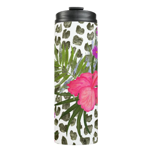 Bouteilles Isothermes Hibiscus Animal : Aquarelle Motif sans joint. (Devant)