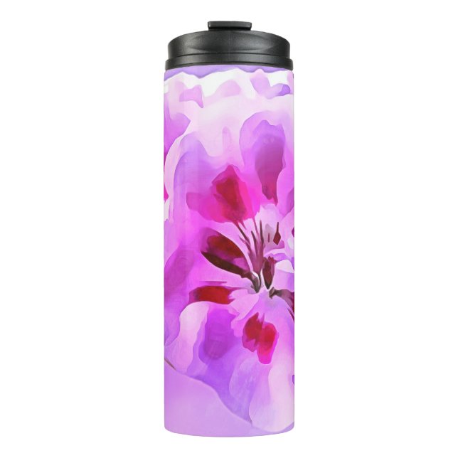 Bouteilles Isothermes Hibiscus aquarelle violet rose (Devant)