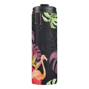 Bouteilles Isothermes Hibiscus, Flamants roses, Aquarelle Motif tropical