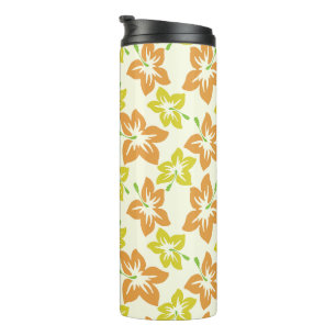 Bouteilles Isothermes Hibiscus jaune, Hibiscus orange, Motif floral