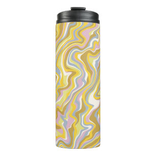 Bouteilles Isothermes Hippie les années 70 Marbre Vert Liquide Swirl Boh