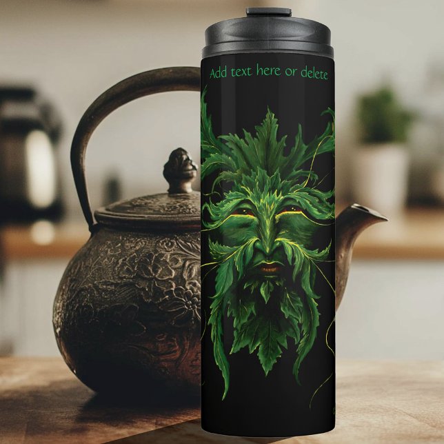 Bouteilles Isothermes Homme Vert Fae Feuilles Noir (Créateur téléchargé)