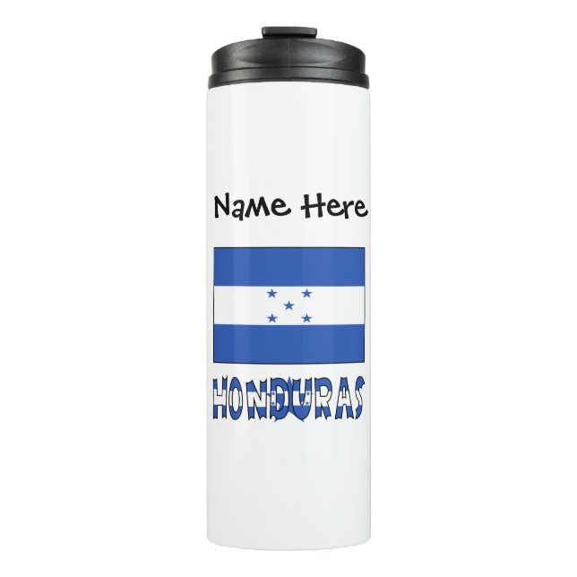 Bouteilles Isothermes Hondúras Hondúras Drapeau Personnalisation noire (Devant)