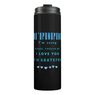 Bouteilles Isothermes Ho'oponopono Mantra de guérison - Bleu clair Spiri