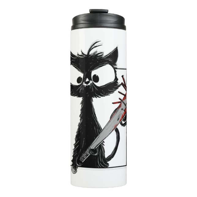 Bouteilles Isothermes Horreur de baseball de chat noir Halloween (Devant)