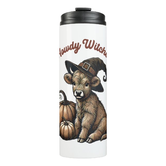 Bouteilles Isothermes Howdy Witches Halloween Highland Cow (Devant)