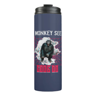 Bouteilles Isothermes Humour de développeur Web « Le singe voit, code, f