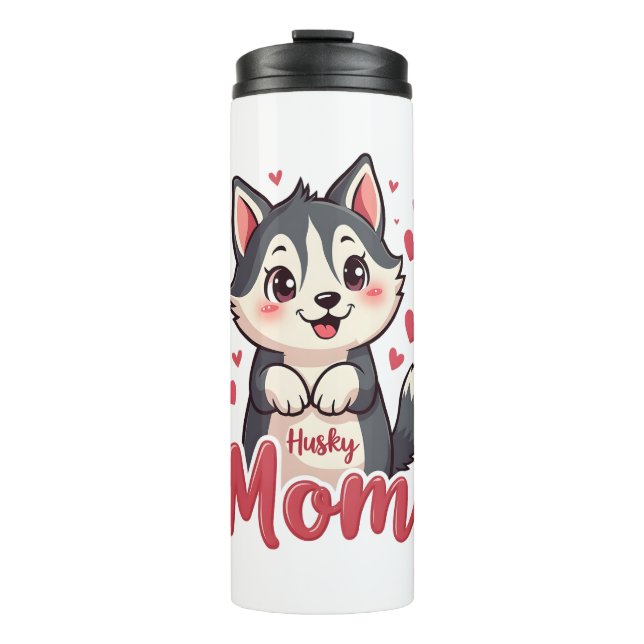 Bouteilles Isothermes Husky Chig Maman Cute Kawaii Design (Devant)