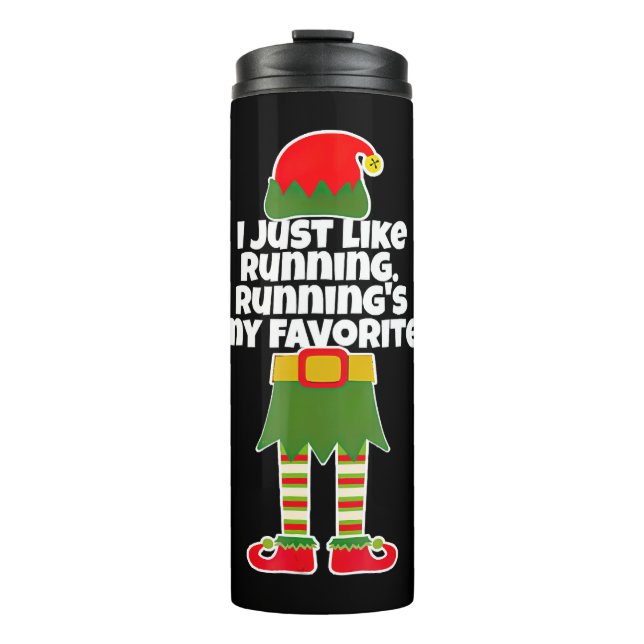 Bouteilles Isothermes I Just Like to Run Running Runner Christmas Elf (Devant)