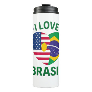 Bouteilles Isothermes I Love Brasil USA Flag Heart