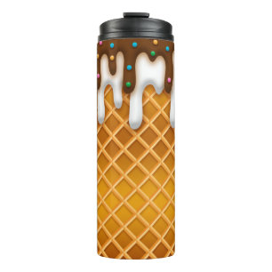 Bouteilles Isothermes Ice Cream Drip Gaufle Cone Chocolate And Vanilla