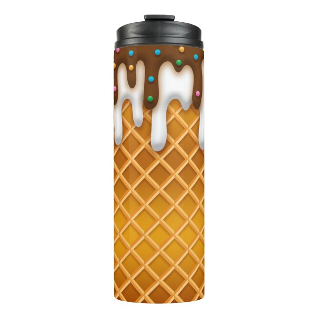 Bouteilles Isothermes Ice Cream Drip Gaufle Cone Chocolate And Vanilla (Devant)
