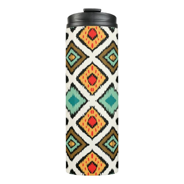 Bouteilles Isothermes Ikat géométrique, folklore texture tribale. (Devant)