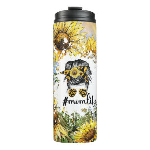 Bouteilles Isothermes Illustration artistique des tournesols avec #Momli