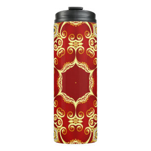 Bouteilles Isothermes illustration cadre décoratif avec or motif pe
