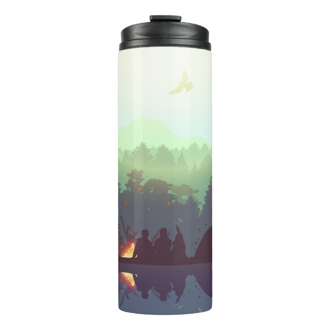 Bouteilles Isothermes Illustration Camping Adventure Forest Mountain (Devant)