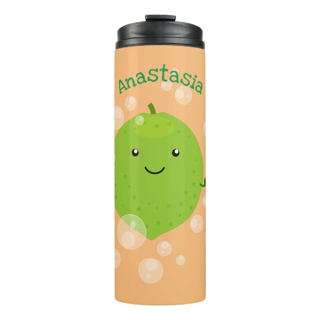 Bouteilles Isothermes Illustration de bulles de chaux vert mou (Devant)