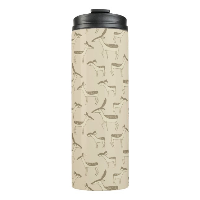 Bouteilles Isothermes Illustration de cerf moderne motif beige (Devant)